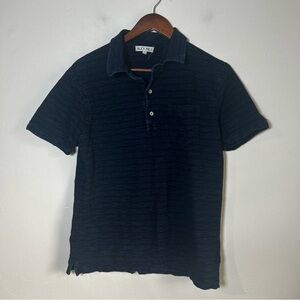 Alex Mill Men's Blue Striped Short Sleeve Polo Shirt Pocket Size‎ M